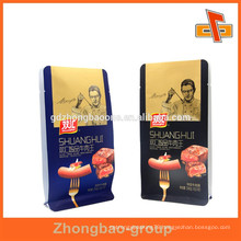 sachet printing customized block bottom box pouch for beef jerky